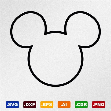 Mickey Mouse Head Outline Svg Mickey Svg Svg Files Di