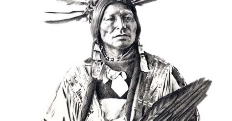 Chief Many Horns Pencil Drawing American Indian By K9artgallery