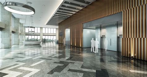 Qiantan Office Tower Lobby Wings