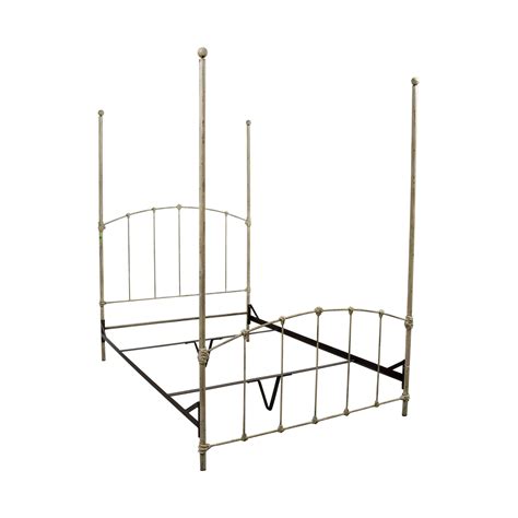 Available in a pewter, satin black, glossy ivory or a satin white finish. 90% OFF - Wrought Iron Distressed White Four Poster Queen ...