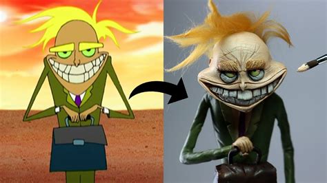 2d To 3d I Sculpted Freaky Fred From Courage The Cowardly Dog Youtube