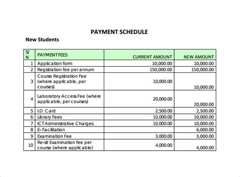 Free 24 Sample Payment Schedules In Pdf Ms Word