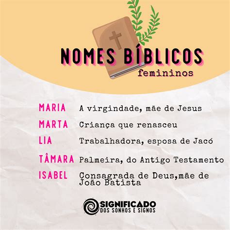Nomes bíblicos femininos e seus significados Nomes bíblicos Nomes