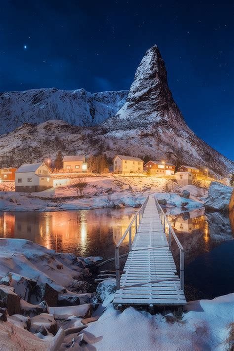 Starry Night Lofoten Island Norway Feel The Salvation In