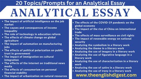 how to write an analytical essay the english digest