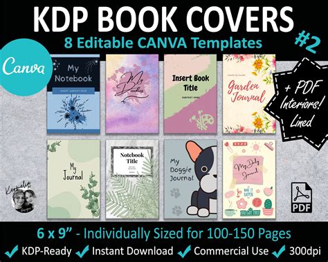 Canva 6x9 Kdp Paperback Book Cover Templates Editable Bundle Set 2 Pdf