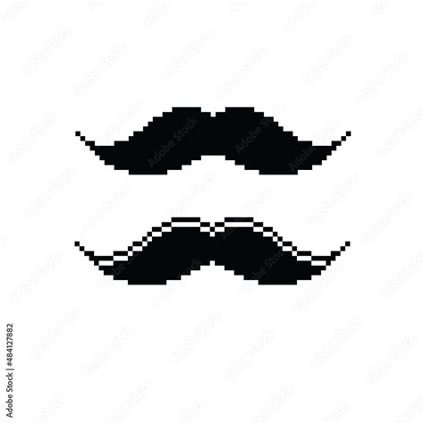 Pixel Art Mustache Vector Icon Pixel Element For 8 Bit Game Stock Vector Adobe Stock