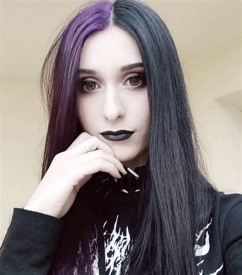 Half Purple And Half Black Long Straight Human Hair Purple Black Hair