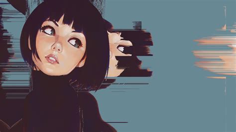 Hd Anime Girls Reddit Wallpapers Ilya Kuvshinov Glitch 2560x1440 Wallpaper