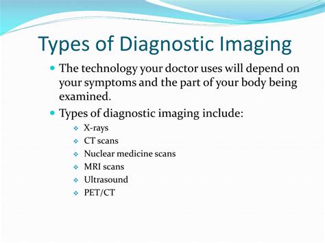 Ppt Diagnostic Imaging Techniques And Treatments Powerpoint