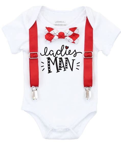 Noahs Boytique Baby Boy Valentines Day Outfit With Red Argyle Bow Tie