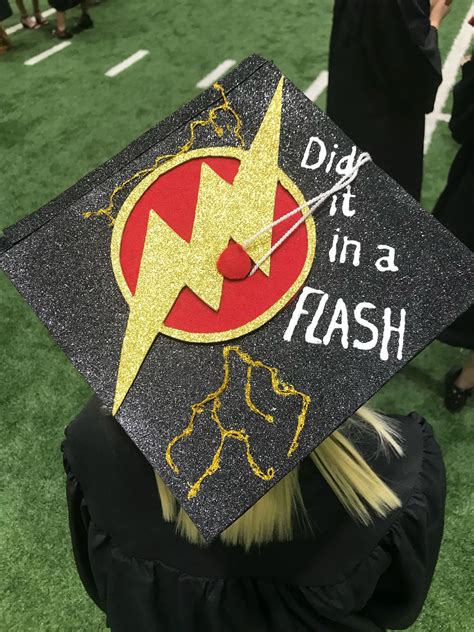 A Graduation Cap That Says Dig It In A Flash On Top Of The Graduates Hat
