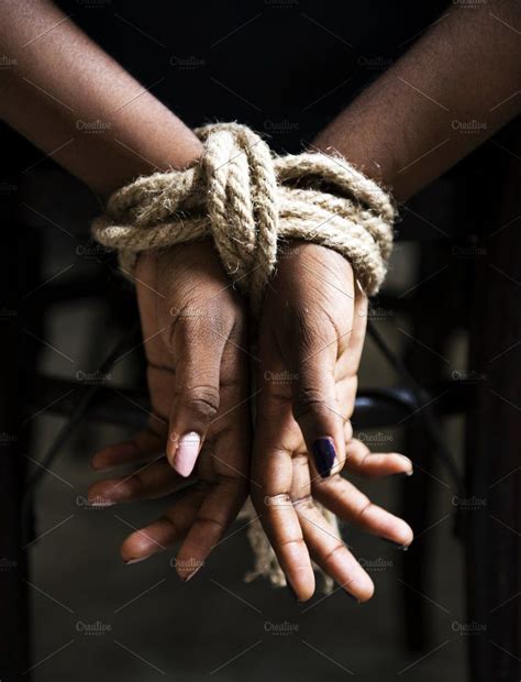 Hands Tied With A Rope Stock Photo Containing Arrest And Captive Rope