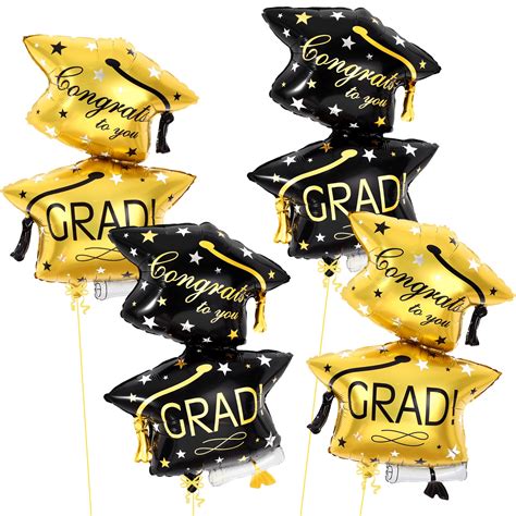 Buy Katchon Black And Gold Graduation Cap Balloon Large 32 Inch Congrats Grad Balloons