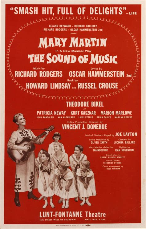 The Sound Of Music 1959 Original Broadway Production Rodgers
