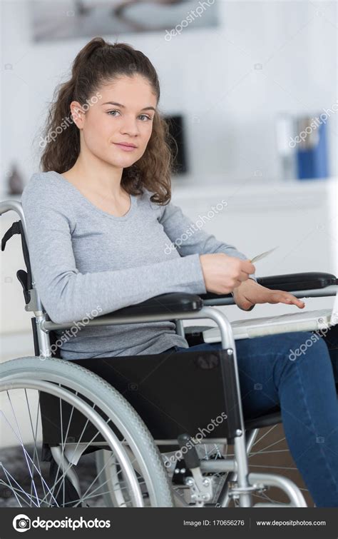 Woman In Wheelchair Using Computer Stock Photo By ©photography33 170656276