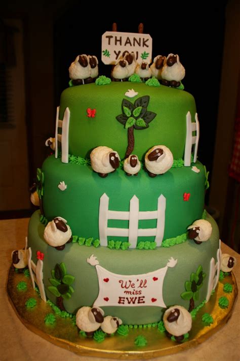 Place a few gooseberries or berries of your choice in a row. Good Bye Cake to our pastor | Sheep cake, Farewell cake