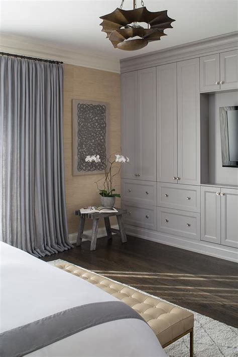 My husband built these for our bedroom. Master Bedroom with Gray Built In Cabinets - Contemporary ...