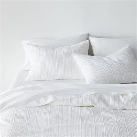 Organic Cotton White Textured Duvet Covers Crate And Barrel Canada