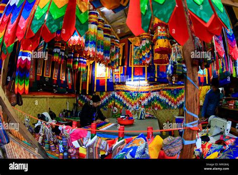A Traditional Souvenir Shop At Thimphu In Bhutan Stock Photo Alamy