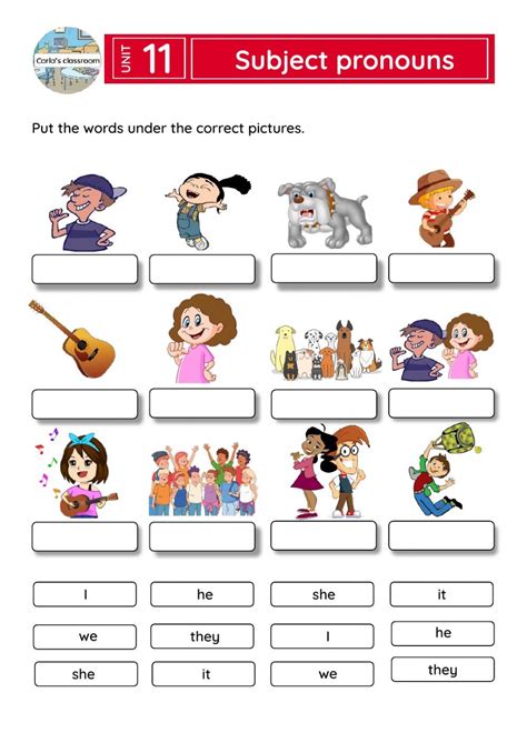 Subject Pronoun Worksheet