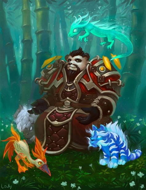 Pandaren And His Pets By Lowly On Deviantart