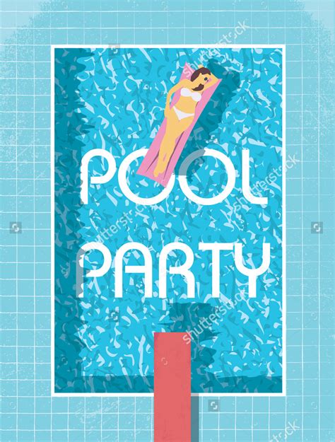 pool party flyer template blank minimalist blank printable
