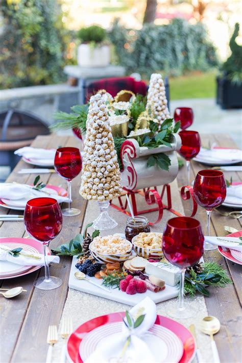 Festive Holiday Tablescape With Popcorn Pizzazzerie Christmas Party