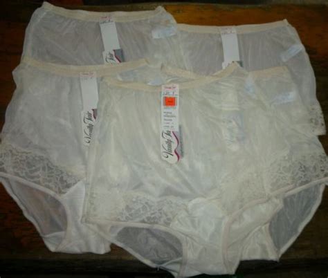 vtg five pairs vanity fair panties tricot nylon sheer lace diaphanique new nos 1691909630