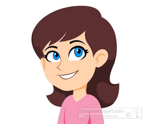 Facial Expressions Clipart Girl Character Happy