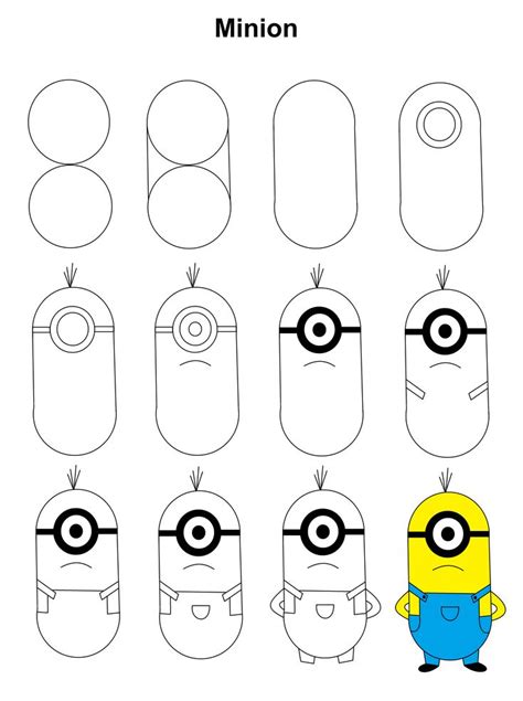Here are easy steps to draw a dog if you are head over heels in love with them! Minion step-by-step tutorial. | Easy disney drawings, Easy ...