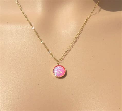 Sale Pink Opal Necklace Gold Filled Opal Necklace By Zmirarts Opal
