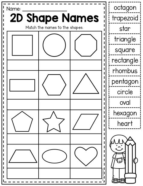 Kindergarten Worksheet On Shape Attributes