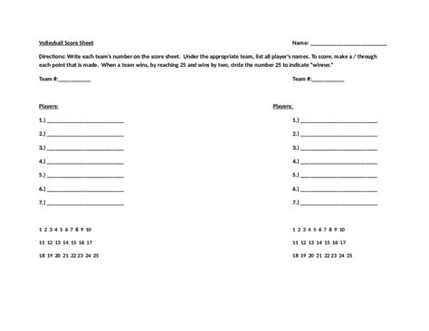 Volleyball Score Sheet Edit Fill Sign Online Handypdf