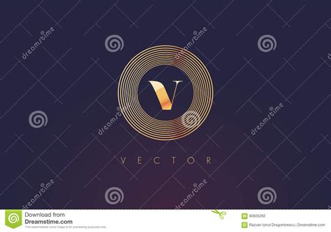 Circle V Logo V Letter Circular Design Vector Stock Vector