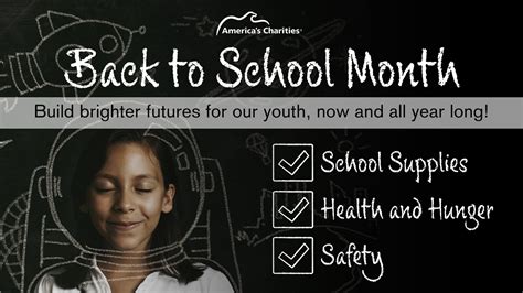 Time To Gear Up For 2021 Back To School Month Americas Charities