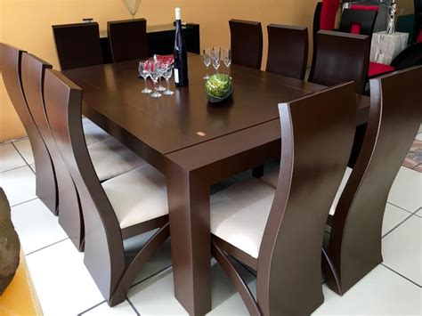 Para darle a este comedor un estilo moderno y dinámico hemos utilizado dos banq. Comedor 10 Sillas Madera de Pino | Diseño de mesas de ...