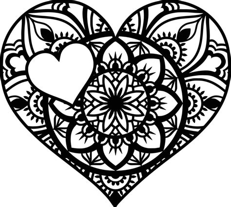 Heart In Heart Mandala 7534736 Vector Art At Vecteezy