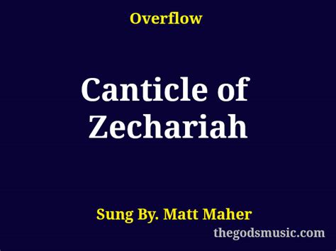 Canticle Of Zechariah Christian Song Lyrics