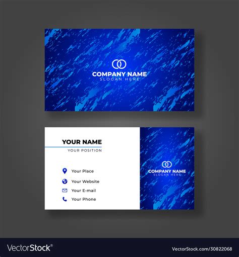 Modern Blue Business Card Template Royalty Free Vector Image