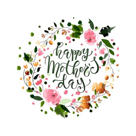 Happy Mothers Day Lettering Floral Design By Svetlanakurako Redbubble