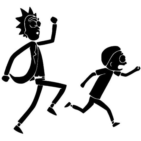 Rick And Morty Running Decal Sticker 55 Black Learn More By