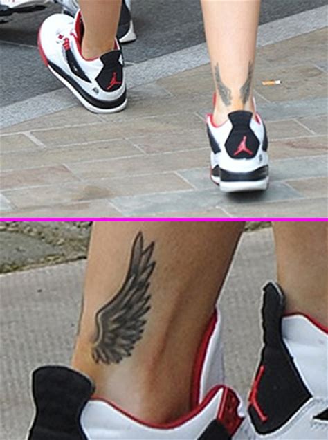 Rita Oras Ankle Tattoo Of Two Wings Popstartats