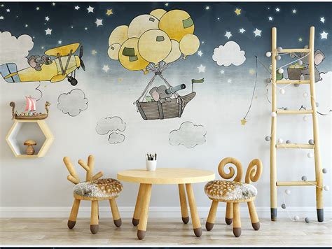 Child Room Wallpaper Nursery Wall Mural Baby Room Decoration Etsy