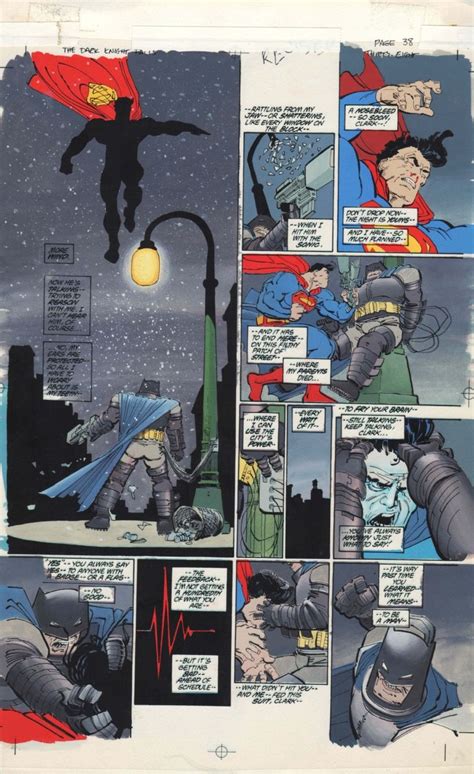 Dark Knight 3 Page 38 Painted Blueline By Frank Miller And Lynn Varley