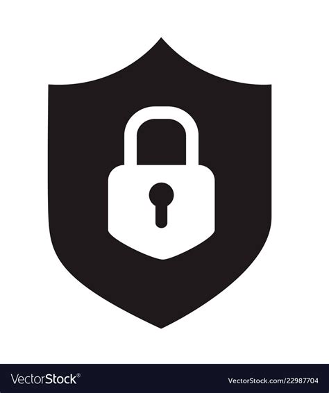 Black Simple Flat Icon Internet Web Security Vector Image