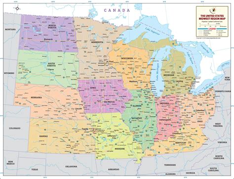 The Midwest Region Map Map Of Midwestern United States Midwest