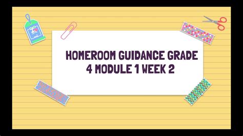 Homeroom Guidance 4 Module 1 Week 2 Youtube