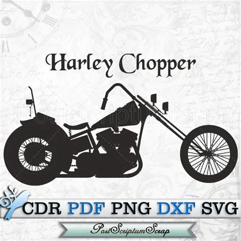 Harley Chopper Svg Motorcycle Print Biker Silhouette Cricut