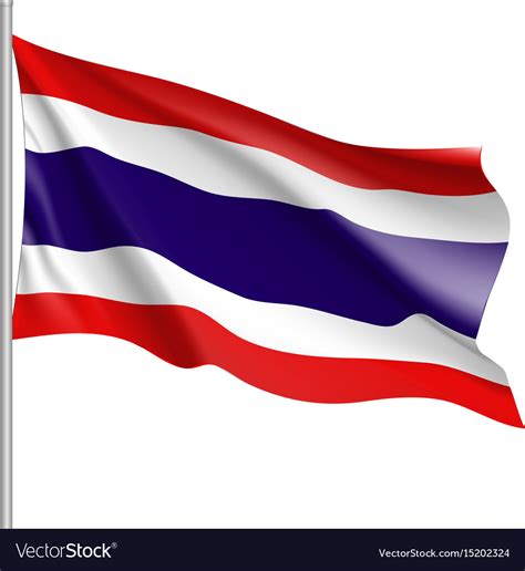 National Flag Kingdom Of Thailand Royalty Free Vector Image